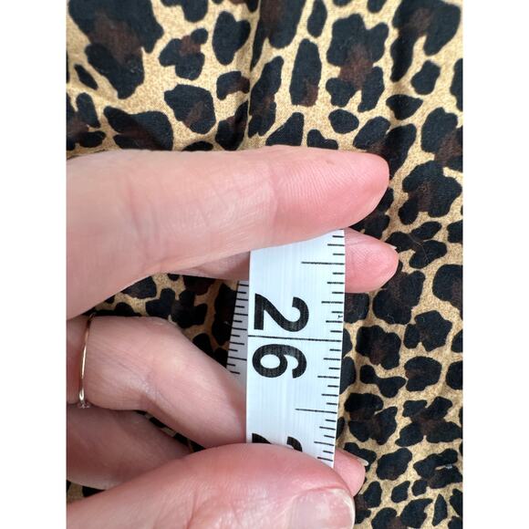J Crew Top Womens Small Brown Animal Print Cheetah Leopard Button Shirt Cotton - Picture 6 of 7